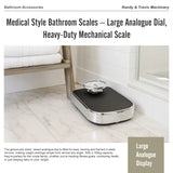 Medical Style Bathroom Scales &ndash; Large Analogue Dial, Heavy-Duty Mechanical Scale - Close-Up Angle