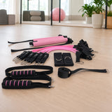 14pc Pilates Bar Kit with Resistance Bands & Belt &ndash; Home Fitness Pedal Puller