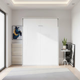 Double Wall Bed in White Gloss &ndash; Space Saving Murphy Bed Kit with Black Door Handle - Extra Image