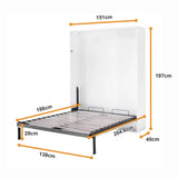 Double Wall Bed in White Gloss &ndash; Space Saving Murphy Bed Kit with Black Door Handle - Extra Image