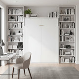 Double Wall Bed in White Gloss &ndash; Space Saving Murphy Bed Kit with Gold Door Handle - Extra Image