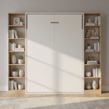 Double Wall Bed in White &ndash; Space Saving Murphy Bed Kit with Silver Door Handle - Extra Image