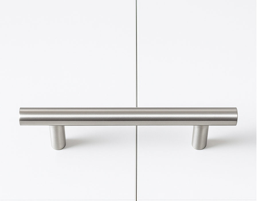 Double Wall Bed in White &ndash; Space Saving Murphy Bed Kit with Silver Door Handle