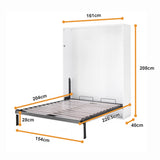 Queen Wall Bed in White Gloss &ndash; Space Saving Murphy Bed Kit with Silver Door Handle - Extra Image