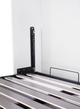 Queen Wall Bed in White Gloss &ndash; Space Saving Murphy Bed Kit with Silver Door Handle - Close-Up Angle