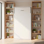 Single Wall Bed in White Gloss &ndash; Space Saving Murphy Bed Kit with Silver Door Handle