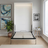 King-single Wall Bed in White Gloss &ndash; Space Saving Murphy Bed Kit with Silver Door Handle - Extra Image