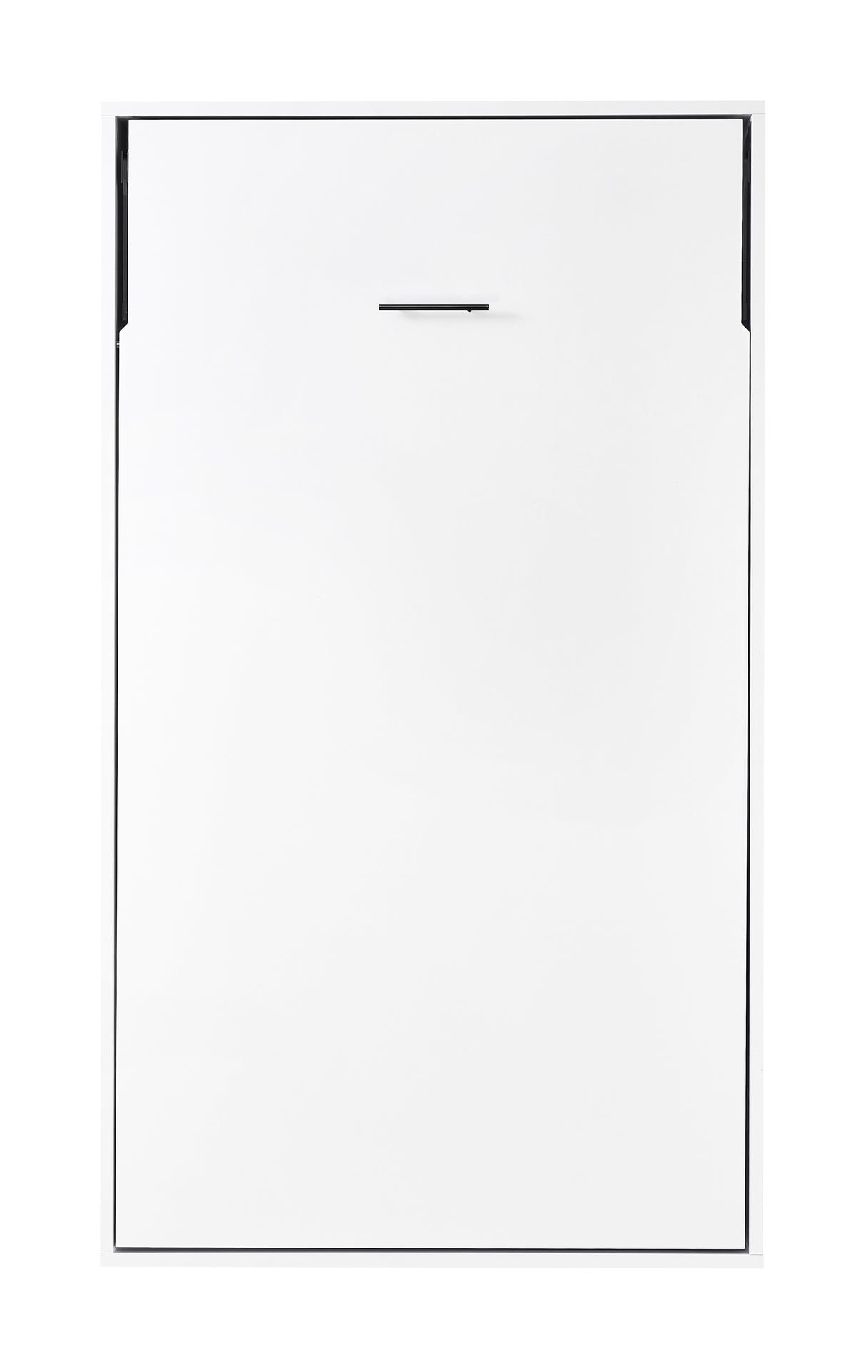 King-single Wall Bed in White &ndash; Space Saving Murphy Bed Kit with Gold Door Handle