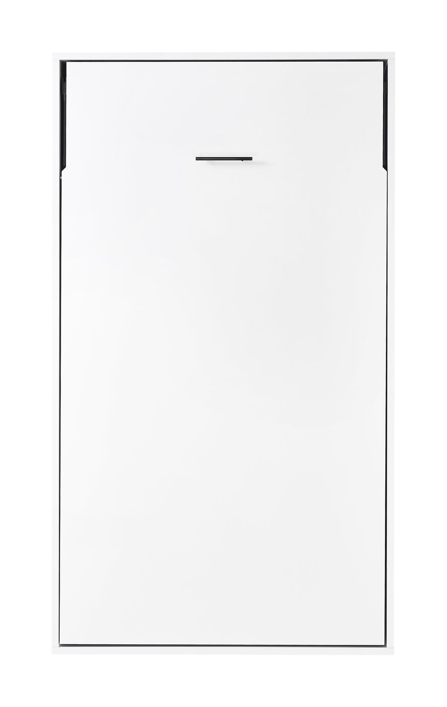 King-single Wall Bed in White &ndash; Space Saving Murphy Bed Kit with Gold Door Handle