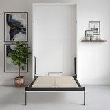 King-single Wall Bed in White &ndash; Space Saving Murphy Bed Kit with Gold Door Handle