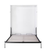 Queen Wall Bed in White &ndash; Space Saving Murphy Bed Kit with Silver Door Handle - Extra Image
