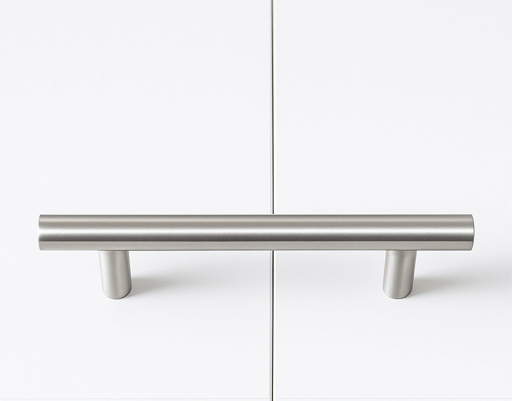 Queen Wall Bed in White &ndash; Space Saving Murphy Bed Kit with Silver Door Handle