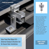 Solar Panel Roof Mount Kit &ndash; Universal Clamps & Brackets Set for Secure Solar Installation - Extra Image