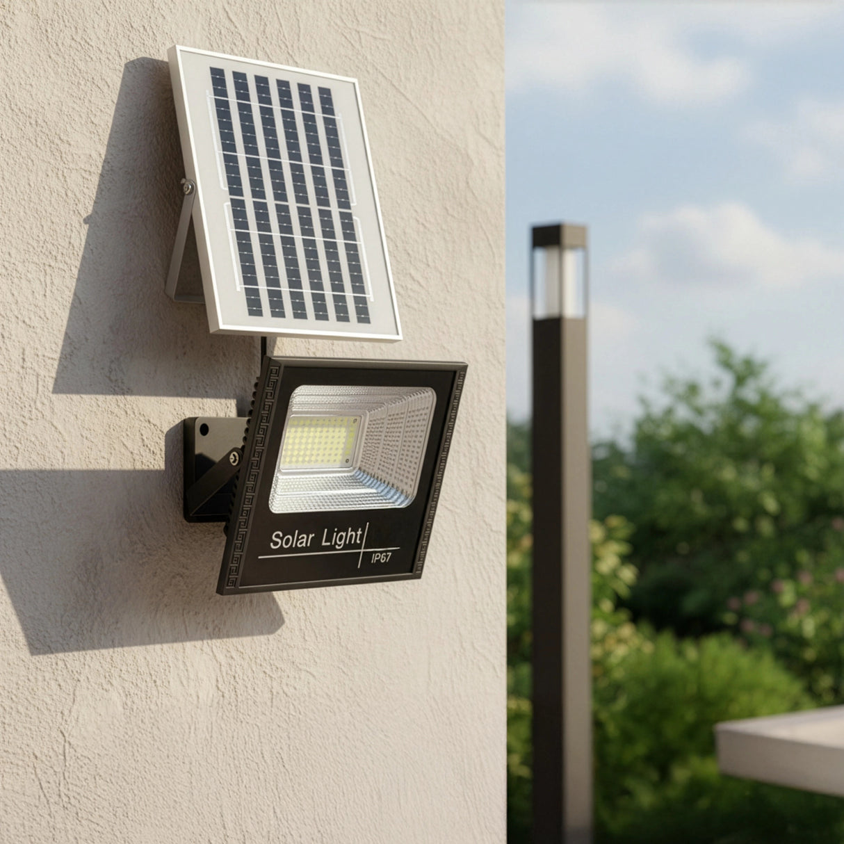 60W LED Solar Flood Light with Motion Sensor &ndash; Outdoor Security Lighting
