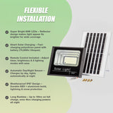 60W LED Solar Flood Light with Motion Sensor &ndash; Outdoor Security Lighting