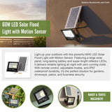60W LED Solar Flood Light with Motion Sensor &ndash; Outdoor Security Lighting - Rear View