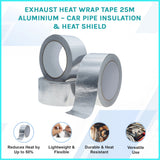Exhaust Heat Wrap Tape 25m Aluminium &ndash; Car Pipe Insulation & Heat Shield