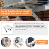 Heavy Duty Air Conditioner Bracket &ndash; Window & Outdoor AC Unit Support Mounting Accessories - Low Angle