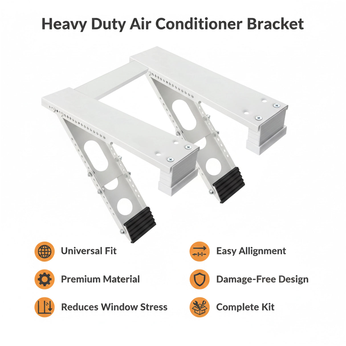 Heavy Duty Air Conditioner Bracket &ndash; Window & Outdoor AC Unit Support Mounting Accessories