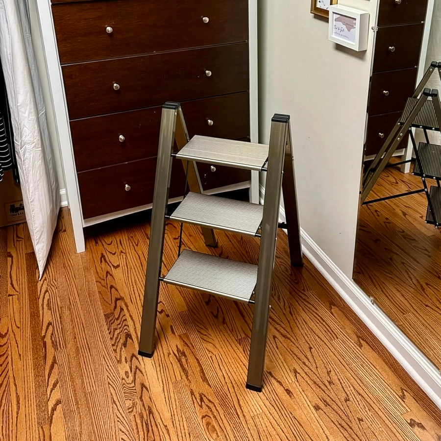 3 Step Ladder Foldable Lightweight &ndash; Anti-Slip Safety Stool for Home & Office