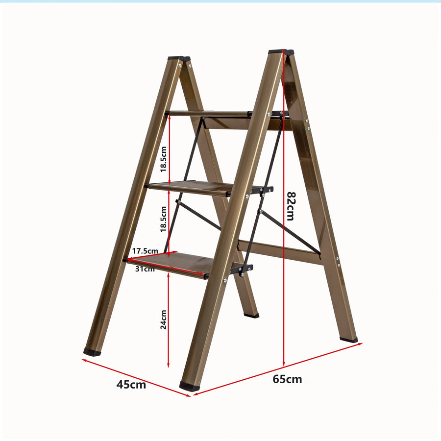 3 Step Ladder Foldable Lightweight &ndash; Anti-Slip Safety Stool for Home & Office