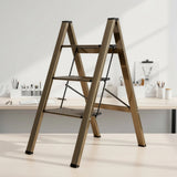 3 Step Ladder Foldable Lightweight &ndash; Anti-Slip Safety Stool for Home & Office - Front View