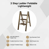 3 Step Ladder Foldable Lightweight &ndash; Anti-Slip Safety Stool for Home & Office