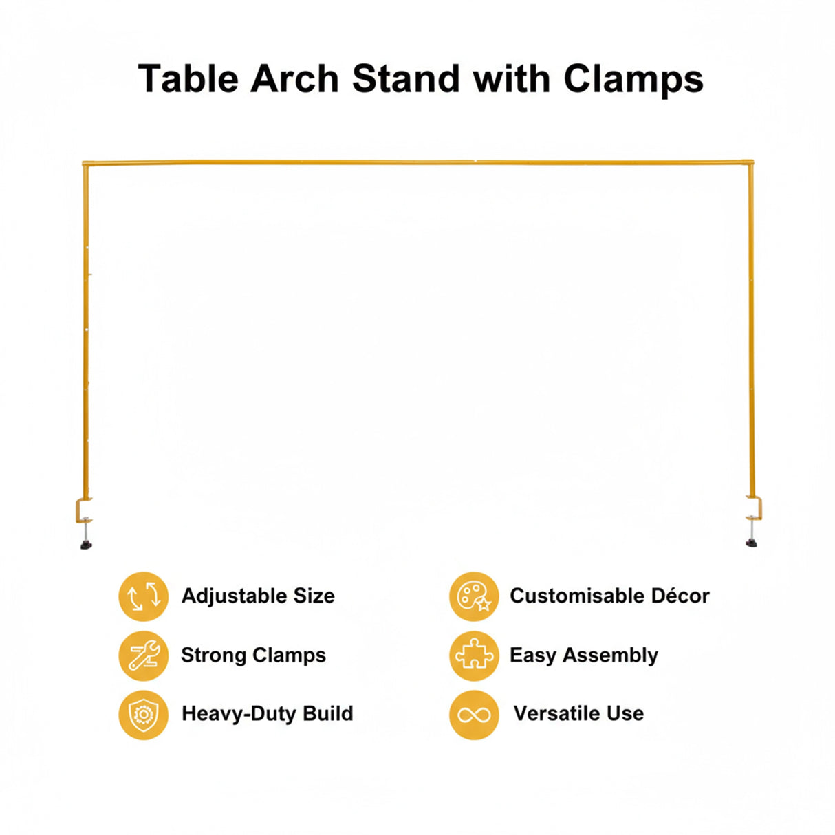 Table Arch Stand with Clamps &ndash; Wedding & Birthday Party Balloon Decoration Frame