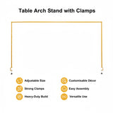 Table Arch Stand with Clamps &ndash; Wedding & Birthday Party Balloon Decoration Frame - Low Angle