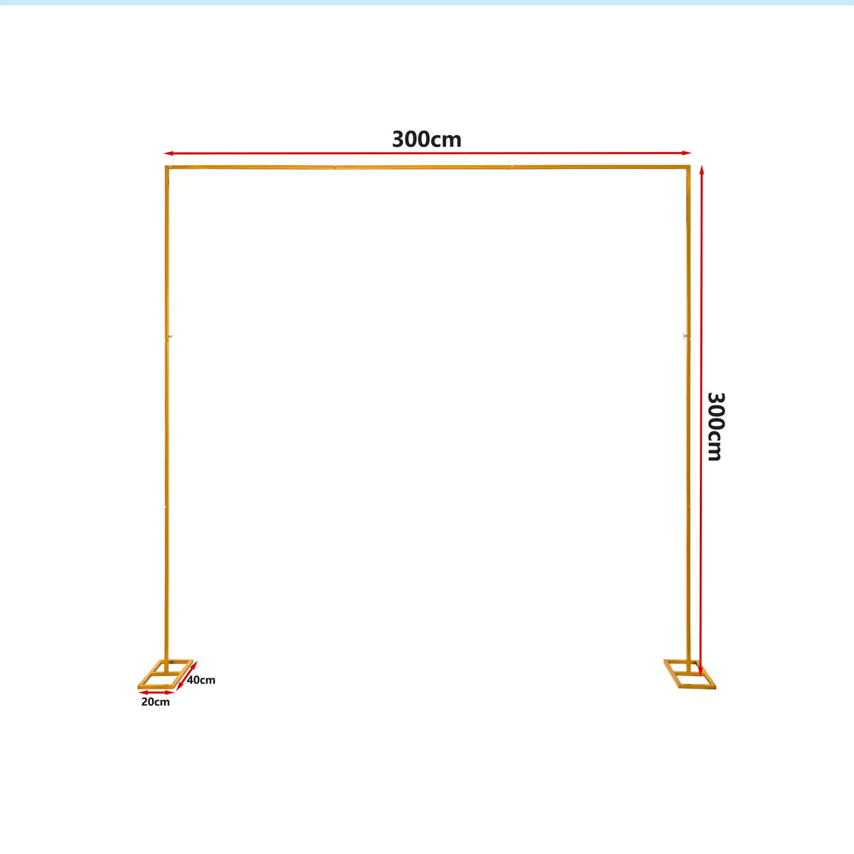 3m Wedding Arch Backdrop Stand &ndash; Square Metal Frame for Balloons & Flowers