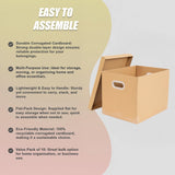 10Pcs Corrugated Cardboard Storage Boxes &ndash; Multi-Purpose Organising Cartons - Top-Down View