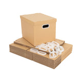10Pcs Corrugated Cardboard Storage Boxes &ndash; Multi-Purpose Organising Cartons - 45-Degree Angle