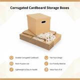 10Pcs Corrugated Cardboard Storage Boxes &ndash; Multi-Purpose Organising Cartons