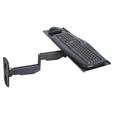 Wall Mount Keyboard Tray &ndash; Adjustable Folding Arm Workstation - 45-Degree Angle