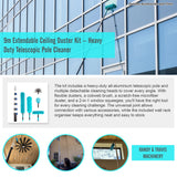 9m Extendable Ceiling Duster Kit &ndash; Heavy Duty Telescopic Pole Cleaner - Close-Up Angle