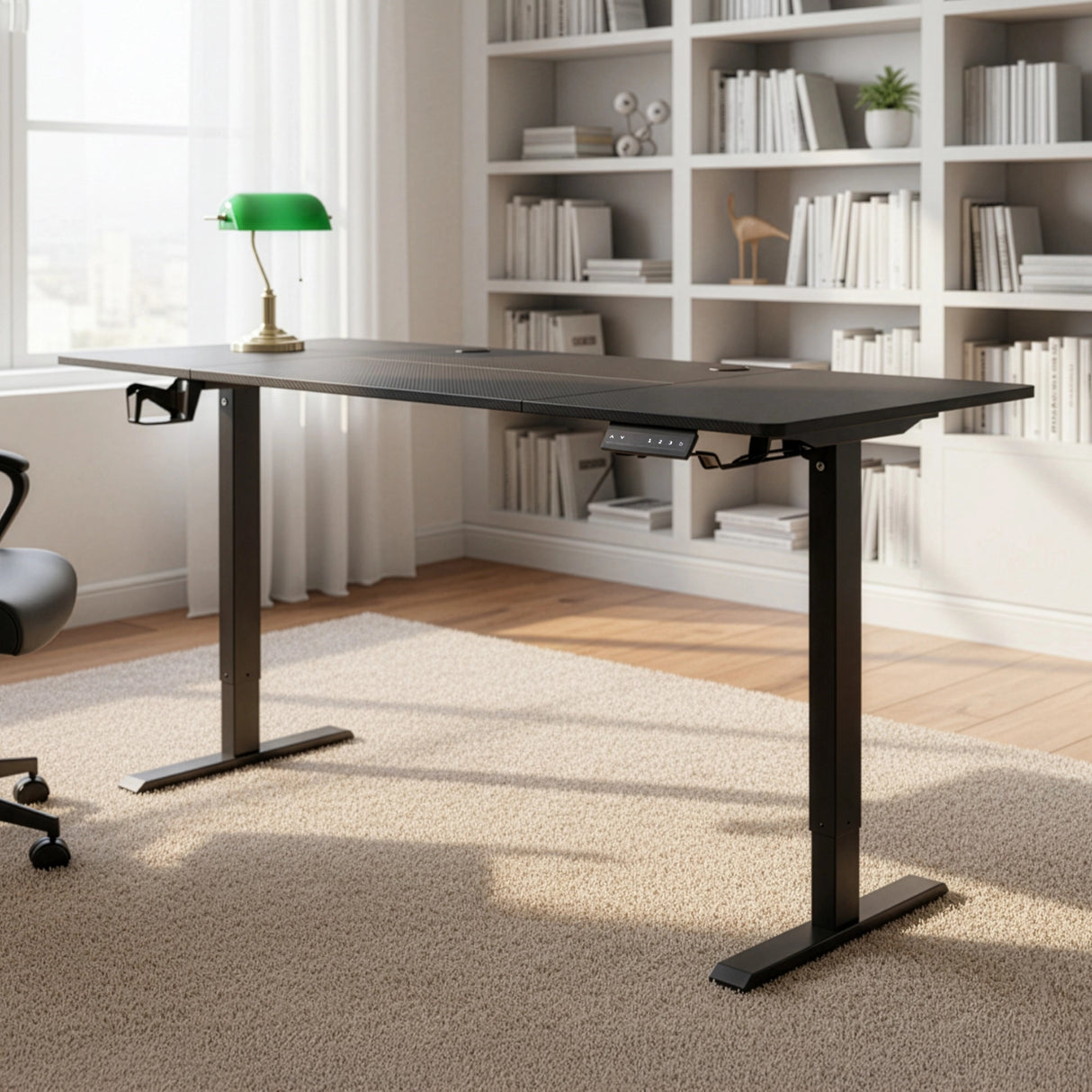 160cm Electric Standing Desk &ndash; Height Adjustable Sit Stand Office Table in Black