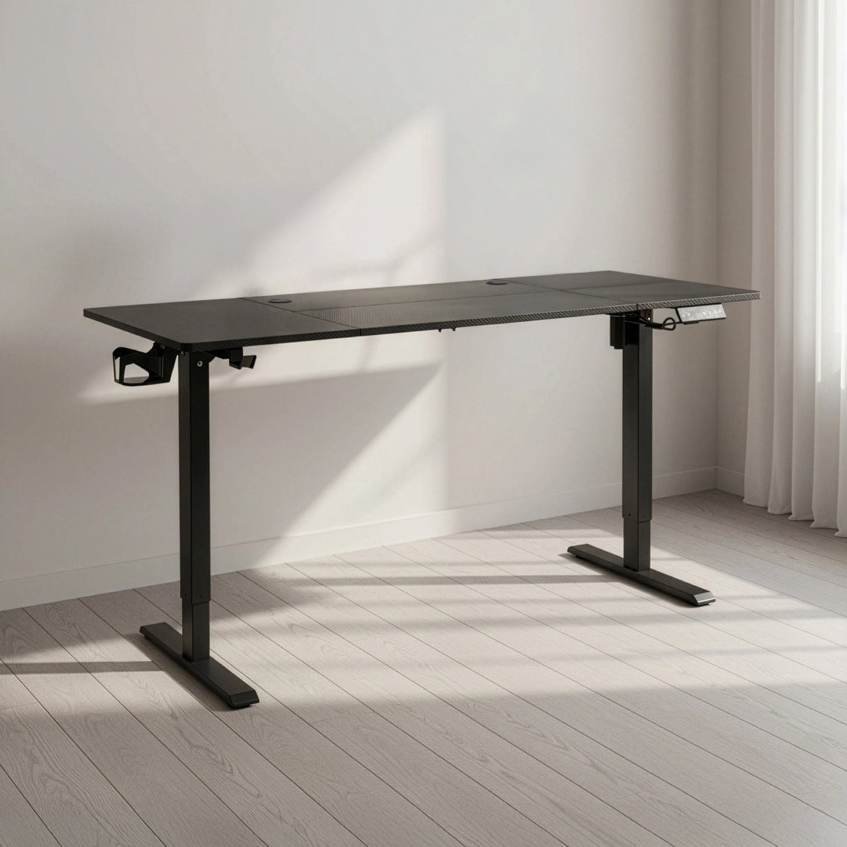 160cm Electric Standing Desk &ndash; Height Adjustable Sit Stand Office Table in Black