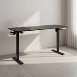 160cm Electric Standing Desk &ndash; Height Adjustable Sit Stand Office Table in Black - Side View