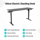 160cm Electric Standing Desk &ndash; Height Adjustable Sit Stand Office Table in Black