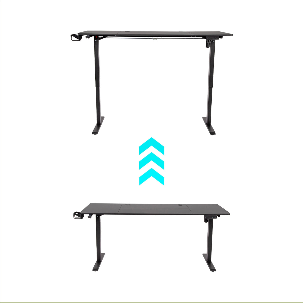 160cm Electric Standing Desk &ndash; Height Adjustable Sit Stand Office Table in Black