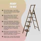 5 Step Ladder &ndash; Foldable Lightweight Aluminium with Anti-Slip Pedals - Top-Down View