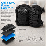 Heavy Duty Work Knee Pads &ndash; Construction Safety Pads with Soft Foam & Gel Cushion for All-Day Comfort