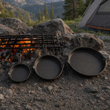 Chef Cast Iron Frying Pan Set &ndash; 3PCS Skillet, Grill & Oven Cookware for Home Cooking