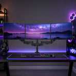 Triple Monitor Mount Stand &ndash; Desk Clamp with 3 Adjustable Arms for Multi-Screen Setup
