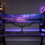 Triple Monitor Mount Stand &ndash; Desk Clamp with 3 Adjustable Arms for Multi-Screen Setup - Side View