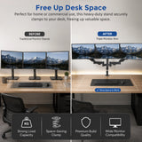 Triple Monitor Mount Stand &ndash; Desk Clamp with 3 Adjustable Arms for Multi-Screen Setup