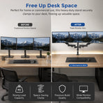 Triple Monitor Mount Stand &ndash; Desk Clamp with 3 Adjustable Arms for Multi-Screen Setup