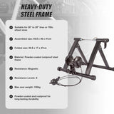 Indoor Bicycle Trainer &ndash; Magnetic Stationary Bike Stand for Home Fitness Workouts - Top-Down View
