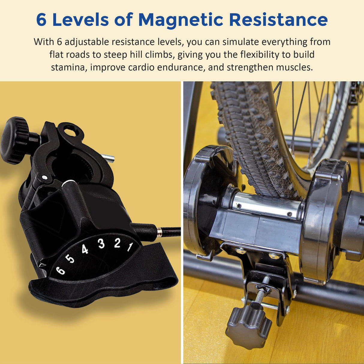 Indoor Bicycle Trainer &ndash; Magnetic Stationary Bike Stand for Home Fitness Workouts