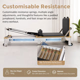Folding Pilates Reformer Machine &ndash; Home Workout Bed for Full Body Fitness Training - 45-Degree Angle